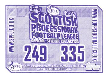 2013-14 Topps SPFL Stickers #335 Greig Spence Back