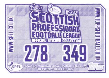 2013-14 Topps SPFL Stickers #349 Jim Lister Back