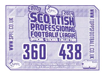 2013-14 Topps SPFL Stickers #360 Ross Chisholm Back