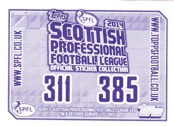 2013-14 Topps SPFL Stickers #385 Bobby Barr Back