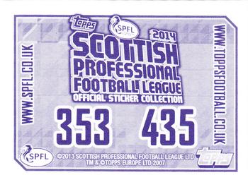2013-14 Topps SPFL Stickers #435 Ian Black Back