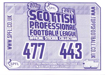 2013-14 Topps SPFL Stickers #443 Nicky Devlin Back