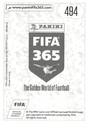 2018 Panini FIFA 365 Stickers #494 Dereck Kutesa Back