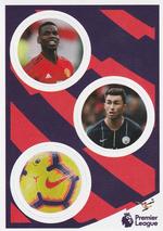 2018-19 Panini Tabloid Premier League 2019 #5a-5c Paul Pogba / Aymeric Laporte / Nike Match Ball Front