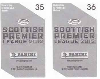 2012 Panini Scottish Premier League Stickers #35 / 36 Scott Brown / Kris Commons Back