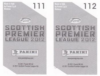 2012 Panini Scottish Premier League Stickers #111 / 112 Scott Allan / Jon Daly Back