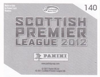 2012 Panini Scottish Premier League Stickers #140 Anthony Stokes Back