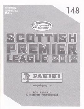 2012 Panini Scottish Premier League Stickers #148 Garry O'Connor Back