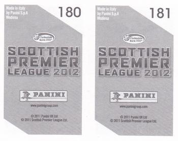 2012 Panini Scottish Premier League Stickers #180 / 181 Graham Stack / Callum Booth Back