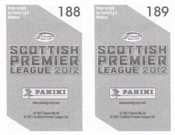 2012 Panini Scottish Premier League Stickers #188 / 189 Matthew Thornhill / Lewis Stevenson Back