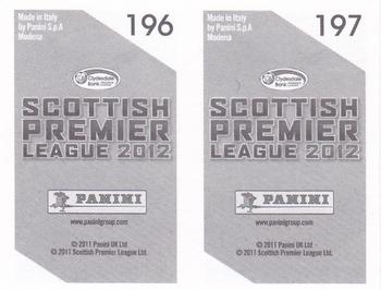 2012 Panini Scottish Premier League Stickers #196 / 197 Junior Agogo / Leigh Griffiths Back