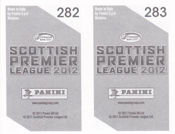 2012 Panini Scottish Premier League Stickers #282 / 283 Dean Shiels / Manuel Pascali Back