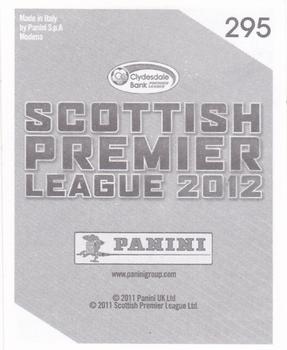 2012 Panini Scottish Premier League Stickers #295 David Wotherspoon Back