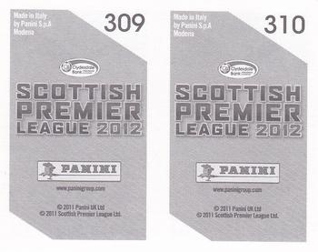 2012 Panini Scottish Premier League Stickers #309 / 310 Shaun Hutchinson / Tim Clancy Back