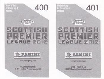2012 Panini Scottish Premier League Stickers #400 / 401 Frazer Wright / Alan Maybury Back