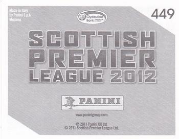 2012 Panini Scottish Premier League Stickers #449 Anthony Stokes Back