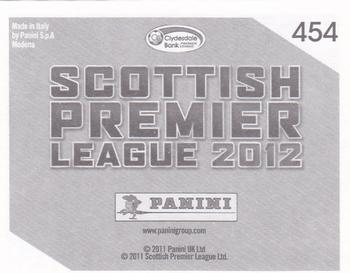 2012 Panini Scottish Premier League Stickers #454 Jason Thomson Back