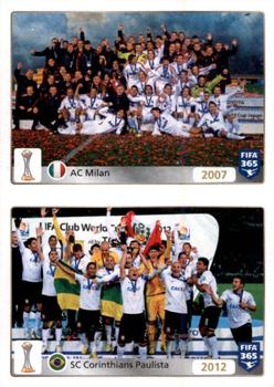 2015-16 Panini FIFA 365 The Golden World of Football Stickers #19 / 20 2007: AC Milan / 2012: SC Corinthians Paulista Front