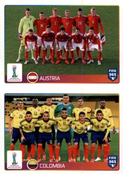 2015-16 Panini FIFA 365 The Golden World of Football Stickers #35 / 36 Austria / Colombia Front