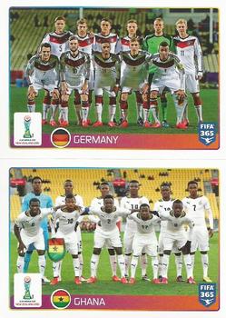2015-16 Panini FIFA 365 The Golden World of Football Stickers #37 / 38 Germany / Ghana Front