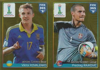 2015-16 Panini FIFA 365 The Golden World of Football Stickers #52 Viktor Kovalenko / Predrag Rajkovic Front