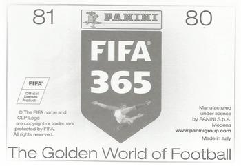 2015-16 Panini FIFA 365 The Golden World of Football Stickers #80 / 81 Fernando Gago / Cristian Erbes Back