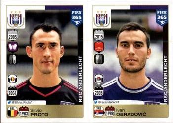 2015-16 Panini FIFA 365 The Golden World of Football Stickers #132 / 133 Silvio Proto / Ivan Obradović Front