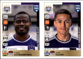 2015-16 Panini FIFA 365 The Golden World of Football Stickers #155 / 156 Frank Acheampong / Andy Najar Front