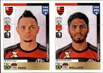 2015-16 Panini FIFA 365 The Golden World of Football Stickers #196 / 197 Pará / Wallace Front