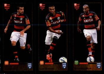 2015-16 Panini FIFA 365 The Golden World of Football Stickers #210 / 211 / 212 Héctor Canteros / Luiz Antônio / Emerson Sheik Front