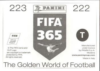 2015-16 Panini FIFA 365 The Golden World of Football Stickers #222 / 223 Paulo Garcés / Justo Villar Back