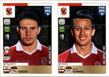 2015-16 Panini FIFA 365 The Golden World of Football Stickers #309 / 310 Gedo / Amr Gamal Front