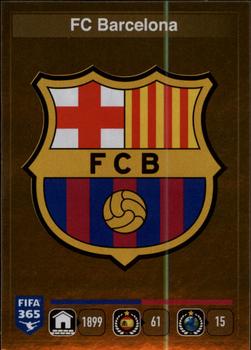 2015-16 Panini FIFA 365 The Golden World of Football Stickers #341 Logo FC Barcelona Front