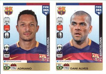 2015-16 Panini FIFA 365 The Golden World of Football Stickers #350 / 351 Adriano Correia / Dani Alves Front