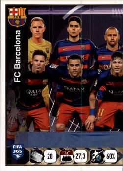 2015-16 Panini FIFA 365 The Golden World of Football Stickers #357 FC Barcelona Team (puzzle 1) Front