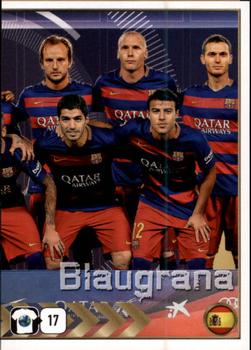 2015-16 Panini FIFA 365 The Golden World of Football Stickers #358 FC Barcelona Team (puzzle 2) Front