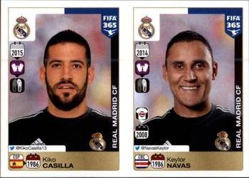 2015-16 Panini FIFA 365 The Golden World of Football Stickers #372 / 373 Kiko Casilla / Keylor Navas Front