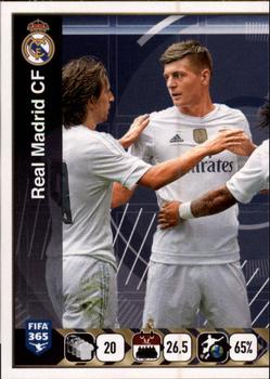 2015-16 Panini FIFA 365 The Golden World of Football Stickers #387 Real Madrid CF Merengues Front