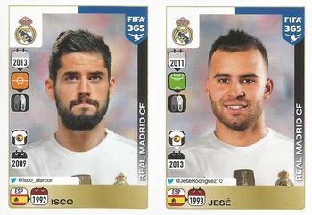 2015-16 Panini FIFA 365 The Golden World of Football Stickers #397 / 398 Isco / Jesé Front