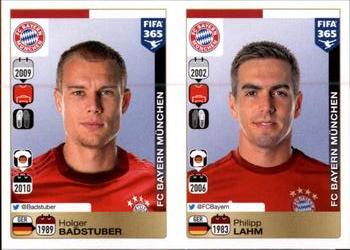 2015-16 Panini FIFA 365 The Golden World of Football Stickers #464 / 465 Holger Badstuber / Philipp Lahm Front