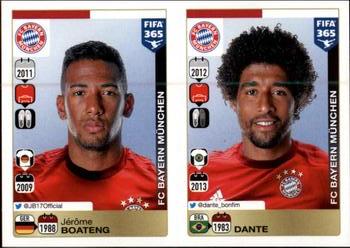 2015-16 Panini FIFA 365 The Golden World of Football Stickers #466 / 467 Jérôme Boateng / Dante Front
