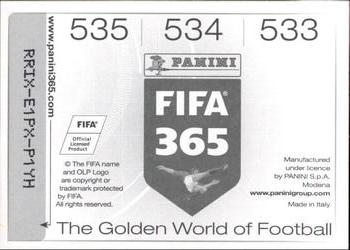 2015-16 Panini FIFA 365 The Golden World of Football Stickers #533 / 534 / 535 Arthur Masuaku / Omar Elabdellaoui / Felipe Pardo Back
