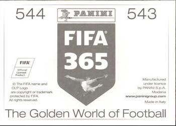 2015-16 Panini FIFA 365 The Golden World of Football Stickers #543 / 544 Esteban Cambiasso / David Fuster Back