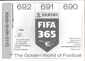 2015-16 Panini FIFA 365 The Golden World of Football Stickers #690 / 691 / 692 Sam Burfoot / David Browne / João Moreira Back