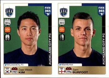 2015-16 Panini FIFA 365 The Golden World of Football Stickers #693 / 694 Dae-Wook Kim / Sam Burfoot Front
