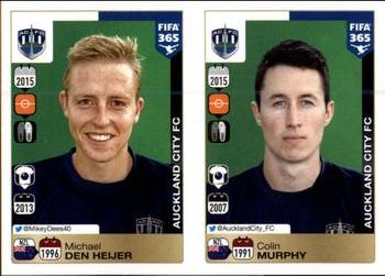 2015-16 Panini FIFA 365 The Golden World of Football Stickers #695 / 696 Michael den Heijer / Colin Murphy Front