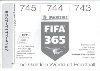 2015-16 Panini FIFA 365 The Golden World of Football Stickers #743 / 744 / 745 Nicolas Lombaerts / Oleg Shatov / Javi García Back