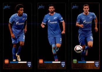 2015-16 Panini FIFA 365 The Golden World of Football Stickers #750 / 751 / 752 Axel Witsel / Danny / Artem Dzyuba Front