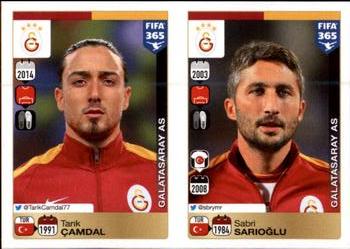 2015-16 Panini FIFA 365 The Golden World of Football Stickers #766 / 767 Tarık Camdal / Sabri Sarıoğlu Front