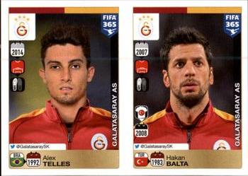 2015-16 Panini FIFA 365 The Golden World of Football Stickers #768 / 769 Alex Telles / Hakan Balta Front